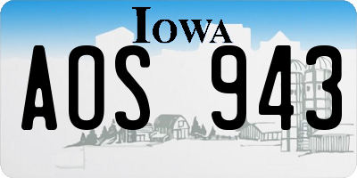 IA license plate AOS943