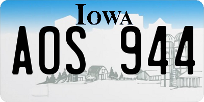 IA license plate AOS944