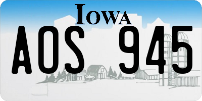 IA license plate AOS945