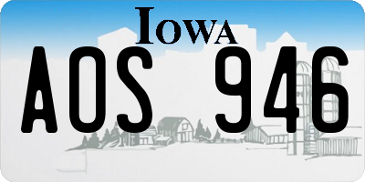 IA license plate AOS946