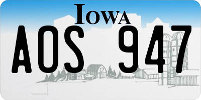 IA license plate AOS947