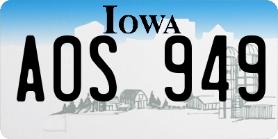 IA license plate AOS949