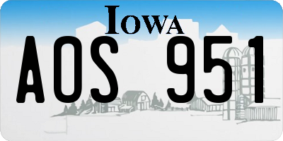 IA license plate AOS951