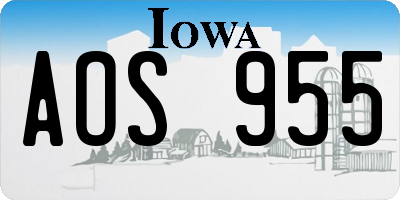IA license plate AOS955