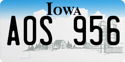 IA license plate AOS956