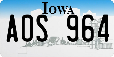 IA license plate AOS964
