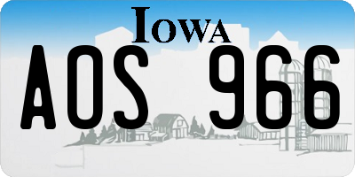 IA license plate AOS966