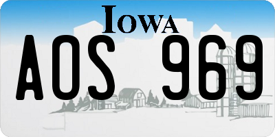 IA license plate AOS969