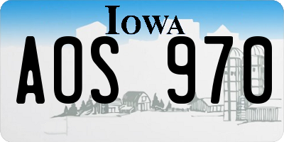 IA license plate AOS970