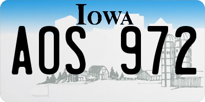 IA license plate AOS972