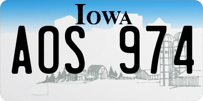 IA license plate AOS974