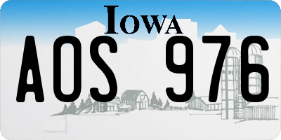 IA license plate AOS976