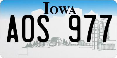 IA license plate AOS977