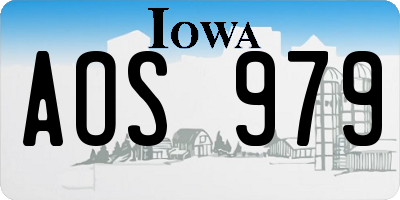 IA license plate AOS979