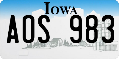 IA license plate AOS983