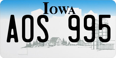 IA license plate AOS995