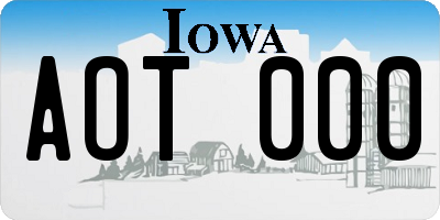 IA license plate AOT000