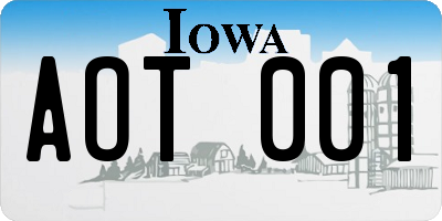 IA license plate AOT001