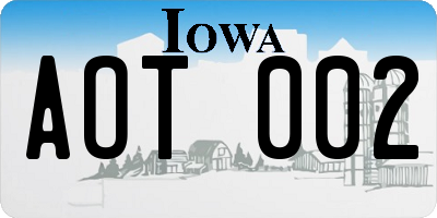 IA license plate AOT002