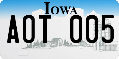 IA license plate AOT005