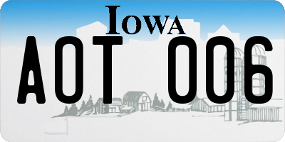 IA license plate AOT006