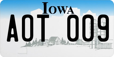IA license plate AOT009