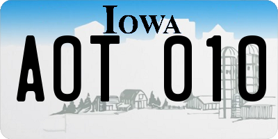 IA license plate AOT010