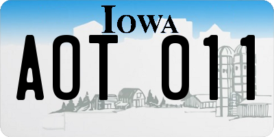 IA license plate AOT011