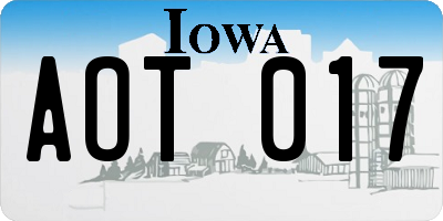 IA license plate AOT017