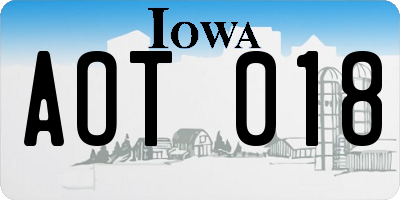 IA license plate AOT018