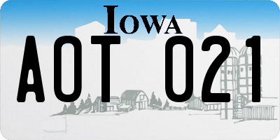 IA license plate AOT021