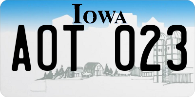 IA license plate AOT023