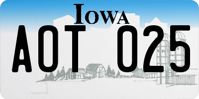 IA license plate AOT025