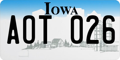 IA license plate AOT026