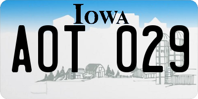 IA license plate AOT029