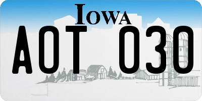 IA license plate AOT030