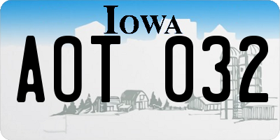 IA license plate AOT032