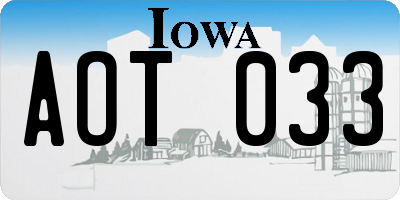 IA license plate AOT033