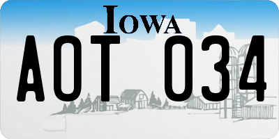 IA license plate AOT034