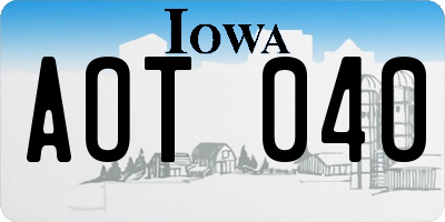 IA license plate AOT040