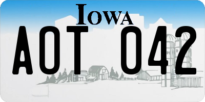 IA license plate AOT042