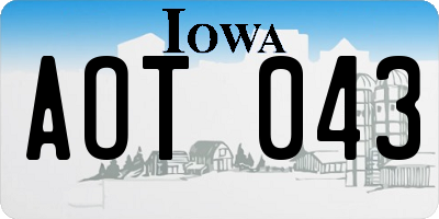 IA license plate AOT043