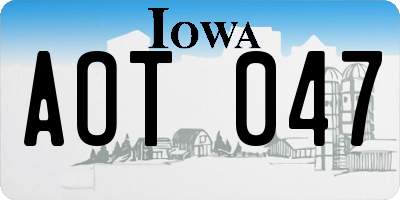 IA license plate AOT047
