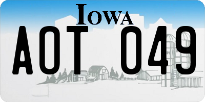 IA license plate AOT049