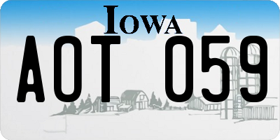 IA license plate AOT059