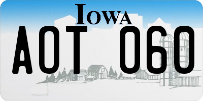 IA license plate AOT060