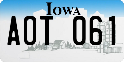 IA license plate AOT061