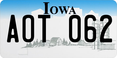 IA license plate AOT062