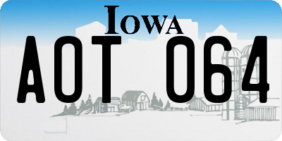 IA license plate AOT064