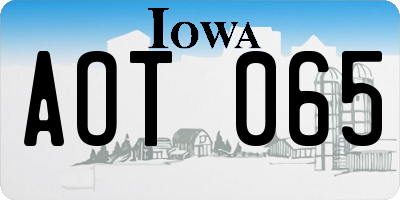 IA license plate AOT065